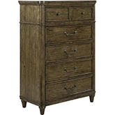 Harrison Heights 5 Drawer Chest in Sienna Brown Wood