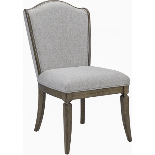 Harrison Heights Dining Chair in Sienna Brown Wood & Beige Fabric