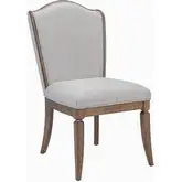 Harrison Heights Dining Chair in Sienna Brown Wood & Beige Fabric