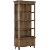 Harrison Heights Bookcase in Sienna Brown Wood