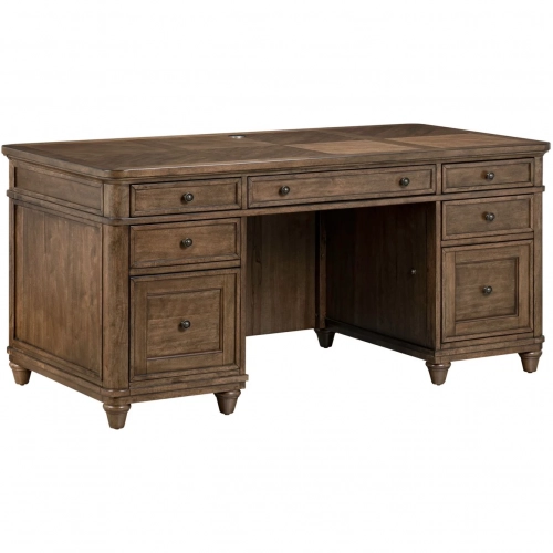 Harrison Heights Jr Executive Desk in Sienna Brown Wood