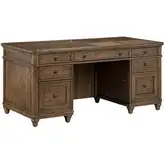 Harrison Heights Jr Executive Desk in Sienna Brown Wood