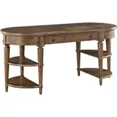 Harrison Heights Writing Desk in Sienna Brown Wood