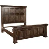 Big Valley California King Panel Bed in Distressed Brownstone Wood