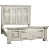 Big Valley California King Panel Bed Distressed Whitestone Wood