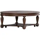 Allington Oval Coffee Cocktail Table in Satin Sienna Brown Wood