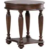 Allington Oval End Table in Satin Sienna Brown Wood
