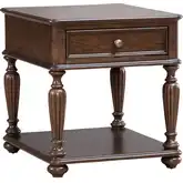 Allington End Table in Satin Sienna Brown Wood
