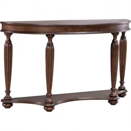 Allington Demilune Sofa Table in Rustic Birch Veneer