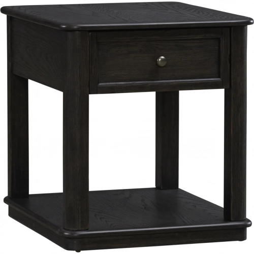 Wallace End Table in Aged Oak Brown Wood