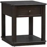 Wallace End Table in Aged Oak Brown Wood