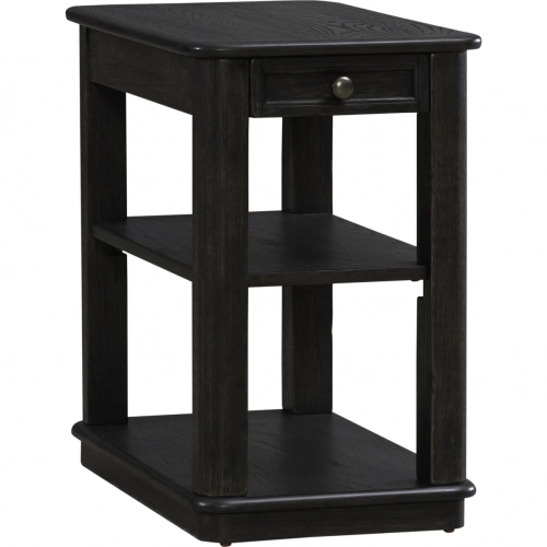Wallace Chair Side Table in Aged Oak Brown Wood