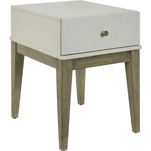 Berkley Square End Table in Linen & Khaki Wood
