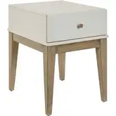 Berkley Square End Table in Linen & Khaki Wood