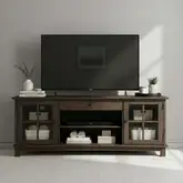 Logan 82" TV Stand Console in Dark Smoke Wood