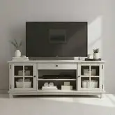 Logan 82" TV Stand Console in White Wood