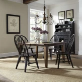 Hearthstone Ridge 5 Piece Dining Set in Brown & Black Wood
