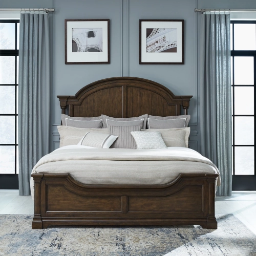 Arden Road California King Poster Bed in Satin Cherry Finish Wood
