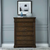 Arden Road 6 Drawer Chest in Distressed Stain Cherry Finish