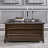 Arden Road Square Collector Coffee Cocktail Table in Satin Cherry Finish