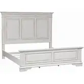 Abbey Park California King Panel Bed in Antique White & Weathered Brown