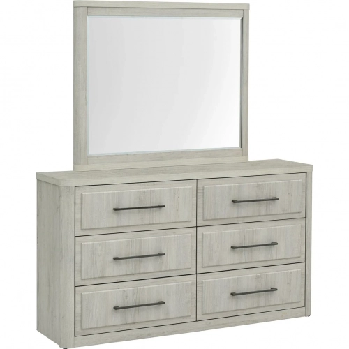 Modern Play Dresser & Mirror in Natural White Wood