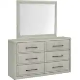 Modern Play Dresser & Mirror in Natural White Wood