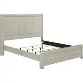 Modern Play Queen Panel Bed in Natural White Wood