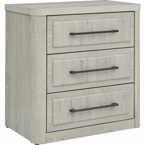 Modern Play Nightstand w/ Charging Station in Natural White Wood