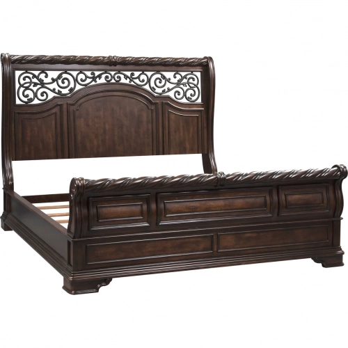 Arbor Place California King Sleigh Bed in Brownstone Wood