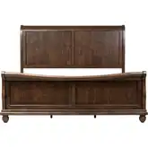 Rustic Traditions California King Sleigh Bed in Rustic Cherry Finish Wood