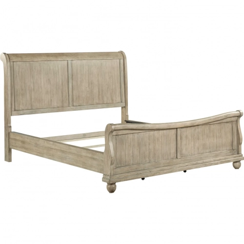 Rustic Traditions California King Sleigh Bed in Rustic Saddle Tan Birch Veneer