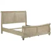 Rustic Traditions California King Sleigh Bed in Rustic Saddle Tan Birch Veneer