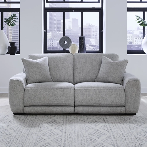 Blake Dual Power Zero Wall Sofa in Smoke Gray Fabric