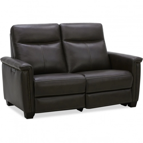 Crawford Triple Power Recline Zero Gravity Loveseat in Cacao Brown Leather