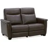 Crawford Triple Power Recline Zero Gravity Loveseat in Cacao Brown Leather