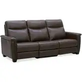 Crawford Triple Power Recline Zero Gravity Sofa in Cacao Brown Leather
