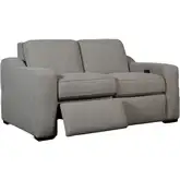 Archer Power Recline Wall Saver Loveseat in Hampstead Dove Gray Fabric