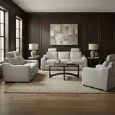 Archer Power Recline Wall Saver Sofa, Loveseat & Recliner Set in Dove Gray Fabric