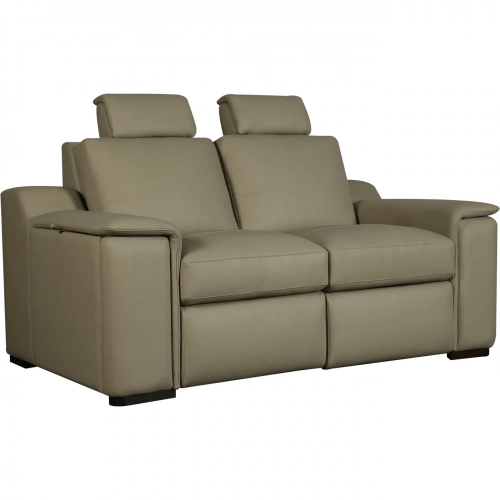Armon Power Zero Gravity Wall Saver Loveseat in Fawn Brown Leather