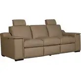 Armon Power Zero Gravity Wall Saver Sofa in Fawn Brown Leather