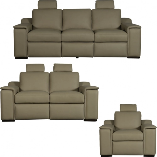 Armon Power Zero Gravity WS Sofa, Loveseat & Recliner Set in Fawn Brown Leather