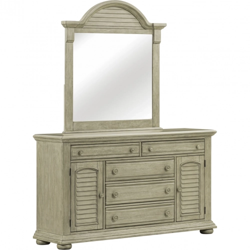 Summer House Dresser & Mirror in Sand Dune Brown Wood