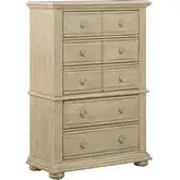 Summer House 5-Drawer Chest in Sand Dune Brown Wood
