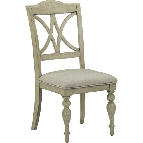 Summer House Splat Back Dining Chair in Sand Brown Wood (Set of 2)