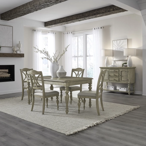Summer House 5-Piece Dining Set in Sand Dune Brown Wood