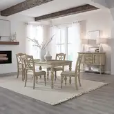Summer House 5-Piece Dining Set in Sand Dune Brown Wood