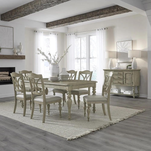 Summer House 7-Piece Dining Set in Sand Dune Brown Wood