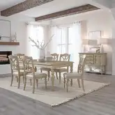 Summer House 7-Piece Dining Set in Sand Dune Brown Wood