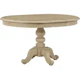 Summer House 42" Round to 54" Oval Pedestal Dining Table in Brown Wood